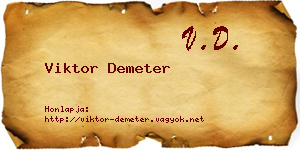 Viktor Demeter névjegykártya